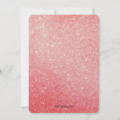 Modern Faux Red Glitter Party Invitation Kaart (Achterkant)