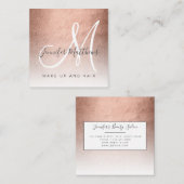 Modern Faux Roos Gold Abstract Makeup Artist Vierkante Visitekaartje (Voorkant / Achterkant)