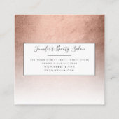 Modern Faux Roos Gold Abstract Makeup Artist Vierkante Visitekaartje (Achterkant)