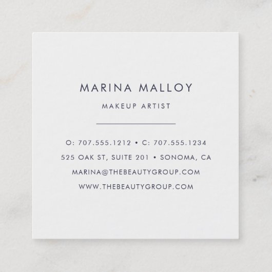 Modern Faux Roos Gold Abstract Monogram Vierkante Visitekaartje (Achterkant)