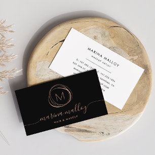 Modern Faux Roos Gold Abstract script Visitekaartje