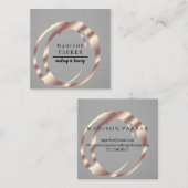 Modern Faux Roos Gold Abstract Square Busin Vierkante Visitekaartje (Voorkant / Achterkant)