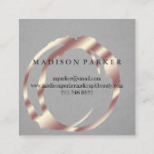 Modern Faux Roos Gold Abstract Square Busin Vierkante Visitekaartje (Achterkant)