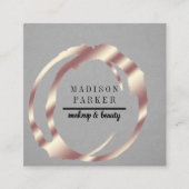 Modern Faux Roos Gold Abstract Square Busin Vierkante Visitekaartje (Voorkant)