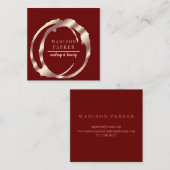 Modern Faux Roos Gold Abstract Square Vierkante Visitekaartje (Voorkant / Achterkant)