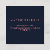 Modern Faux Roos Gold Abstract Square Vierkante Visitekaartje (Achterkant)