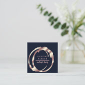 Modern Faux Roos Gold Abstract Square Vierkante Visitekaartje (Staand voorkant)