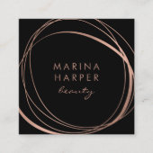 Modern Faux Roos Gold Abstract Vierkante Visitekaartje (Voorkant)