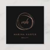 Modern Faux Roos Gold Abstract Vierkante Visitekaartje (Voorkant)