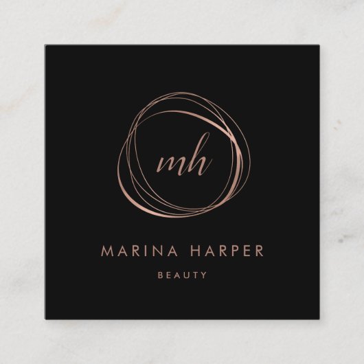 Modern Faux Roos Gold Abstract Vierkante Visitekaartje (Voorkant)