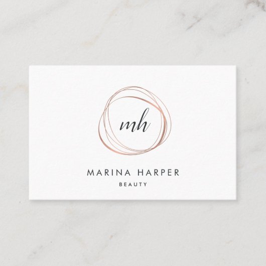 Modern Faux Roos Gold Abstract Visitekaartje (Voorkant)