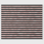 Modern Faux Roos Gold Foil & Black Stripes Cadeaupapier (Vlak)