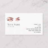 Modern Faux Roos Gold Folie Eyes wimpers make-up Visitekaartje (Achterkant)