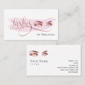 Modern Faux Roos Gold Folie Eyes wimpers make-up Visitekaartje (Voorkant / Achterkant)