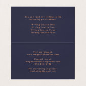 Modern Faux Roos Gold Geometric in Midnight Blue Visitekaartje (Binnenkant ongevouwen)