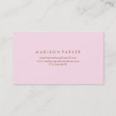 Modern Faux Roos Gold Geometric op Blush Pink Visitekaartje (Achterkant)