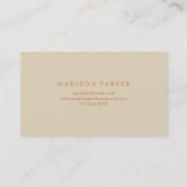 Modern Faux Roos Gold Geometric op Chic Beige Visitekaartje (Achterkant)
