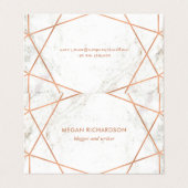 Modern Faux Roos Gold Geometric op witte marmer Visitekaartje (Buitenkant ongevouwen)