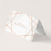 Modern Faux Roos Gold Geometric op witte marmer Visitekaartje (Achterkant)