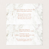 Modern Faux Roos Gold Geometric op witte marmer Visitekaartje (Binnenkant ongevouwen)