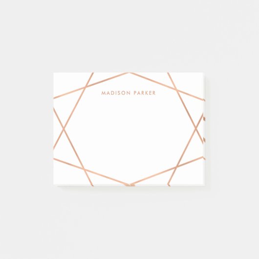 Modern Faux Roos Gold Geometric Post-it® Notes (Voorkant)