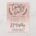 Modern faux roos gold glitter script 21st Birthday Kaart<br><div class="desc">Moderne faux roos Gold glitter typografie 21st Birthday Een moderne 21e verjaardag met deze moderne, eenvoudige, elegante en kic faux gouden roos met een handschrift op faux roos goud glitter douche ombre met pastelzwart roze kleurenblok. Ideaal voor eenvoudige, elegante en moderne 21ste verjaardag of een verjaardagsfeestje. Als u een gewijzigde...</div>