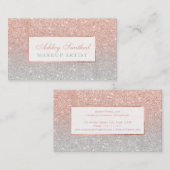 Modern faux roos Gold glitter Silombre make-up Visitekaartje (Voorkant / Achterkant)