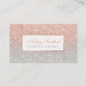 Modern faux roos Gold glitter Silombre make-up Visitekaartje (Voorkant)