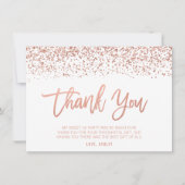 Modern Faux Roos Gold Glitter Sweet 16 Bedankkaart (Voorkant)