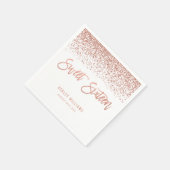 Modern Faux Roos Gold Glitter Sweet 16 Birthday Servet (Hoek)