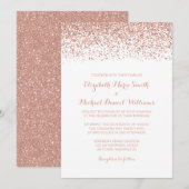 Modern Faux Roos Gold Glitter Wedding Invitting Kaart (Voorkant / Achterkant)