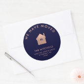 Modern Faux Roos Gold House | Nieuw adres Ronde Sticker (Envelop)