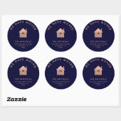 Modern Faux Roos Gold House | Nieuw adres Ronde Sticker (Vel)