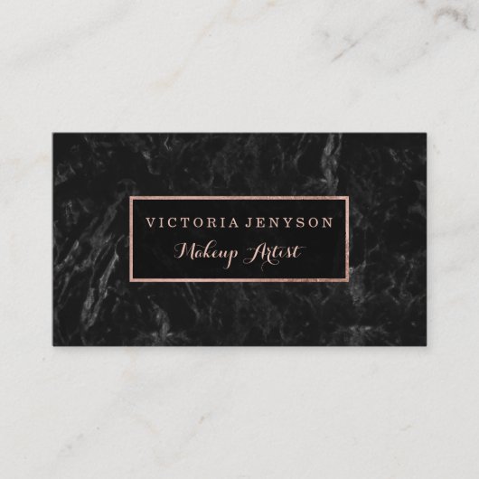 Modern faux roos gold lijst marmer Makeup kunstena Visitekaartje (Voorkant)