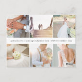 Modern Faux Roos Gold Logo 6-foto Briefkaart (Achterkant)