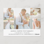 Modern Faux Roos Gold Logo Foto Collage Briefkaart (Achterkant)