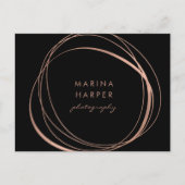 Modern Faux Roos Gold Logo Foto Collage Briefkaart (Voorkant)