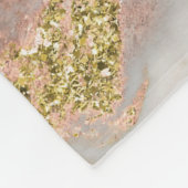 Modern Faux Roos Gold Marble Swirl Monogram Fleece Deken (Hoek)