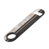 Modern Faux Roos Gold Marble Swirl Monogram Speed Flessenopener (Voorkant Gekanteld)