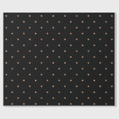 Modern Faux Roos Gold Polka Dots on Black Cadeaupapier (Vlak)