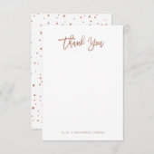 Modern Faux Roos Gold Script Bedankkaart (Voorkant / Achterkant)