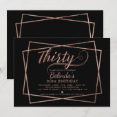 Modern faux roos Gold script zwart 30 Kaart (Voorkant / Achterkant)