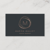 Modern Faux Roos Gold & Soft Black Abstract Visitekaartje (Voorkant)