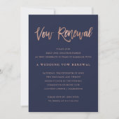 Modern Faux Roos Gold Wedding Vow Renewal Kaart (Voorkant)