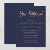 Modern Faux Roos Gold Wedding Vow Renewal Kaart (Voorkant / Achterkant)