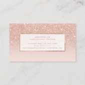 Modern faux roos goud glitter blush ombre notaris visitekaartje (Achterkant)