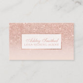 Modern faux roos goud glitter blush ombre notaris visitekaartje (Voorkant)