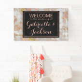 Modern Faux Roos Goud Marmer Bruiloft Welkom Spandoek (Insitu)