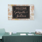 Modern Faux Roos Goud Marmer Bruiloft Welkom Spandoek (Beurs)