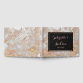 Modern Faux Roos Goud Marmer Gepersonaliseerde bru Gastenboek (Volledig)